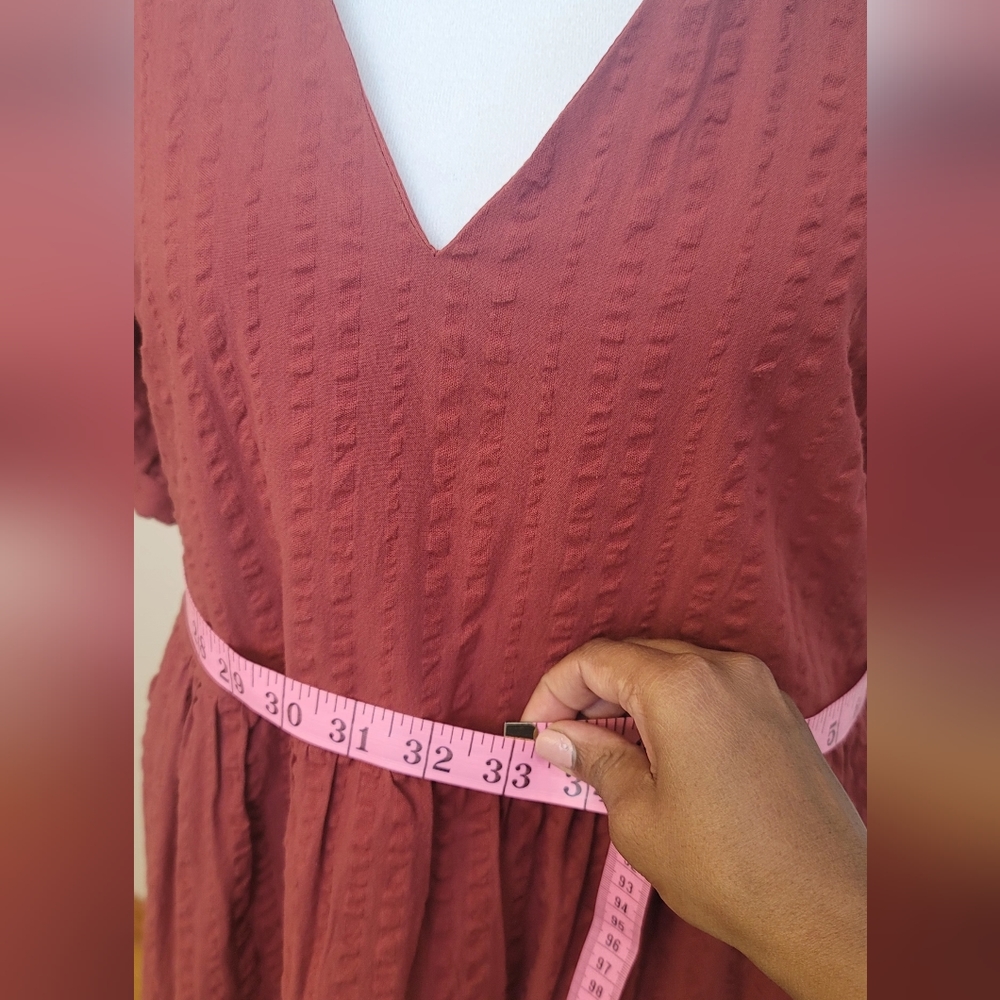 FREE THE ROSES STRIPE TEXTURE MIDI DRESS - Picture 9 of 9